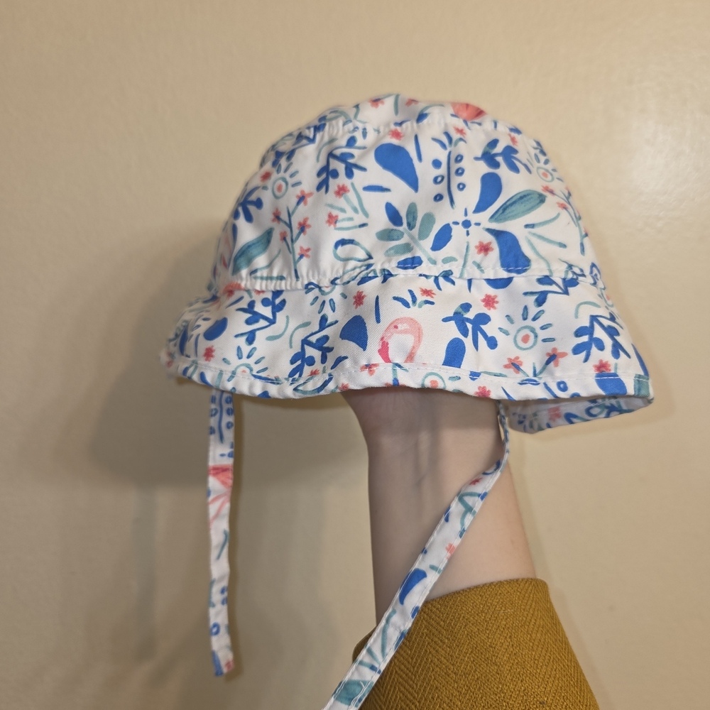 Floatimini Floral Kids Swim Coverup Hat - Blue and Pink